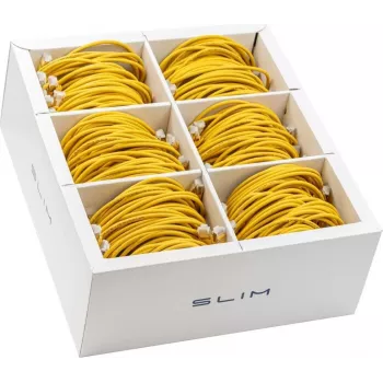 Wirewin SLIM-LS-K6A 2.0 YE 60 - Cabo patch Ethernet slim Cat6A U/FTP, 2 m, amarelo, pack de 60