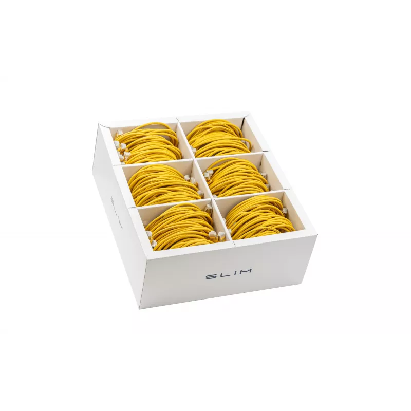 Wirewin SLIM-LS-K6A 2.0 YE 60 - Cabo patch Ethernet slim Cat6A U/FTP, 2 m, amarelo, pack de 60