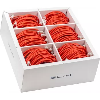 Wirewin SLIM-LS-K6A 1.5 RD 60 - Cabo patch Ethernet slim Cat6A, 1,5 m, vermelho, pack de 60