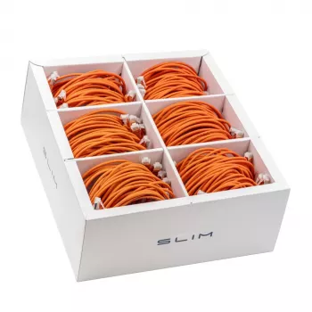 Wirewin SLIM-LS-K6A 0.5 OR 90 Cabo patch slim Cat.6A U/FTP, 0,5 m, laranja, pack de 90
