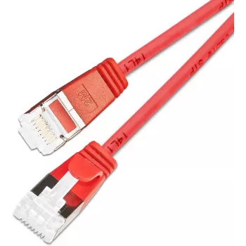Cabo patch leve Wirewin SLIM KAT6A 10 Gigabit, U/FTP, 3,8 mm, vermelho, 0,15 m PKW-LIGHT-STP-K6A 0.15 RT