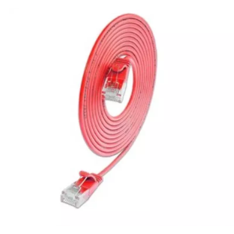 Cabo patch leve redondo Wirewin SLIM KAT6A 10 Gigabit, U/UTP, Ø 3,6 mm, vermelho (SLIM-L-UU-K6A 0.1 RD)