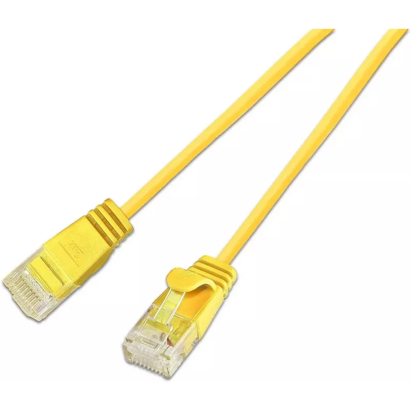 Cabo patch leve Wirewin SLIM KAT6A 10 Gigabit, U/UTP, Ø 3,6 mm, amarelo (SLIM-L-UU-K6A 2.0 YE)