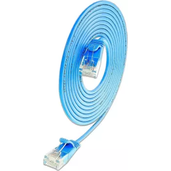 Cabo patch leve Wirewin SLIM KAT6A 10 Gigabit redondo, U/UTP, Ø 3,6 mm, azul (SLIM-L-UU-K6A 5.0 BL)