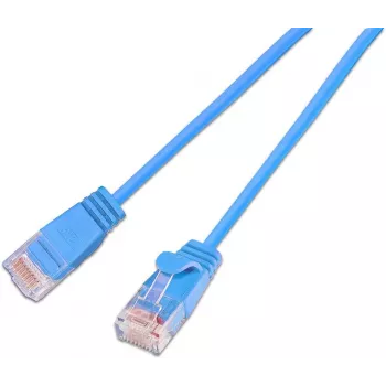 Cabo patch leve Wirewin SLIM KAT6A 10 Gigabit redondo, U/UTP, Ø 3,6 mm, azul (SLIM-L-UU-K6A 5.0 BL)