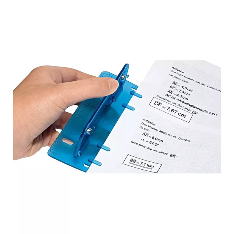 WEDO 67803 furador de bolso azul-gelo, 2 furos, 8 folhas, 6 mm