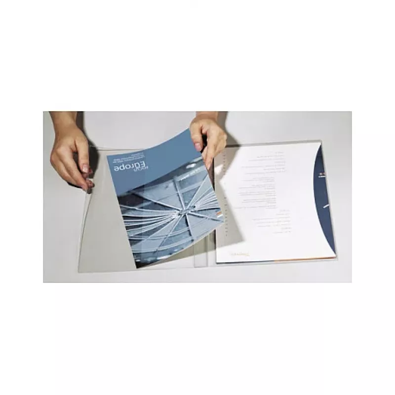 DURABLE Capa transparente A4 para relatórios, transparente, 223x313mm, abertura superior, capacidade para 30 folhas