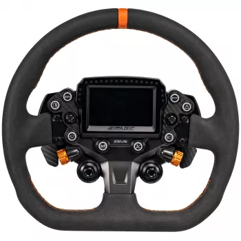 Aro de volante em Alcantara Simagic ZS-320CD, 320mm, forma D, PCD 6x70mm, sem cubo