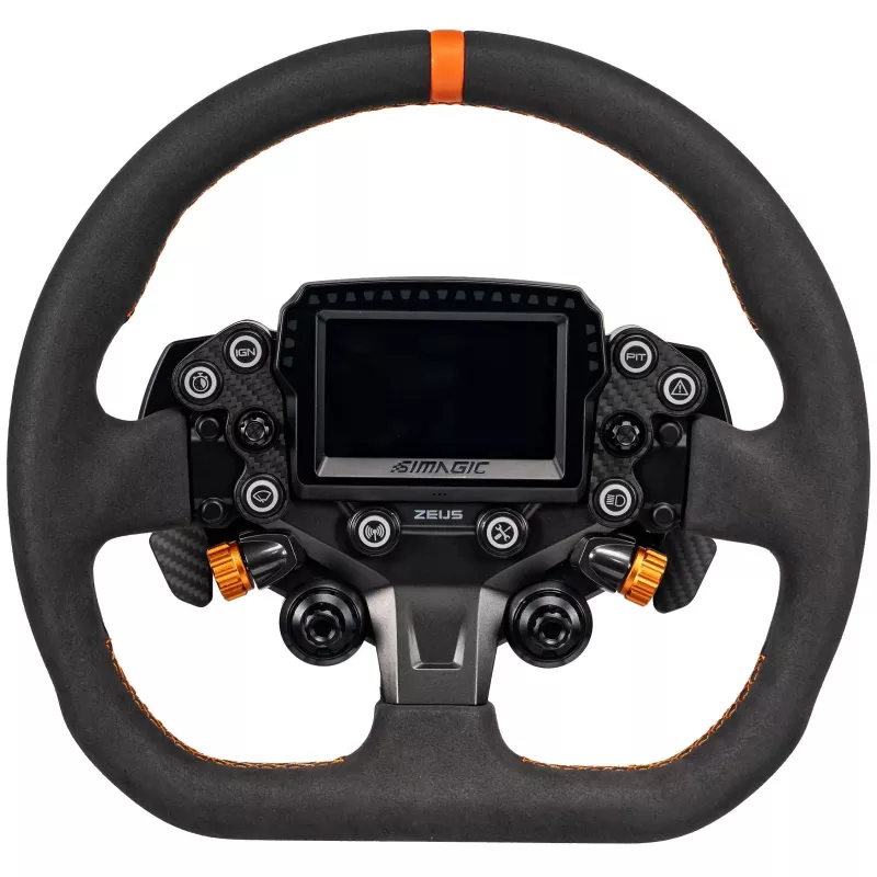 Aro de volante em Alcantara Simagic ZS-320CD, 320mm, forma D, PCD 6x70mm, sem cubo