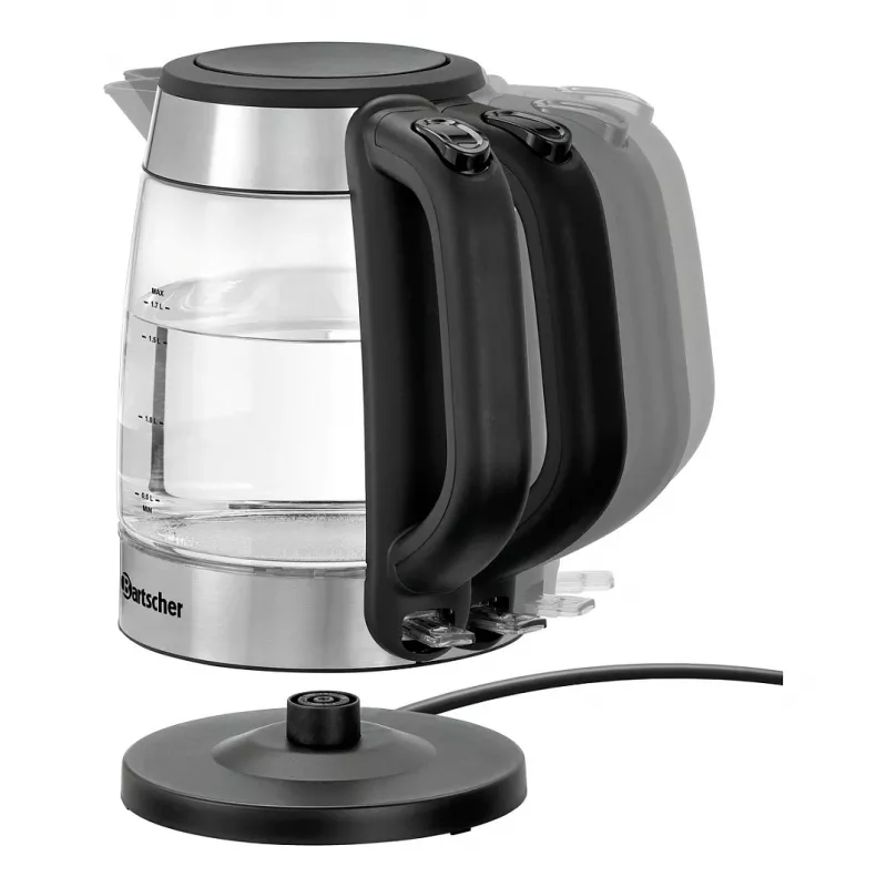 Bartscher 200096 Jarro de vidro para chá elétrico 1,7L 2200W prateado