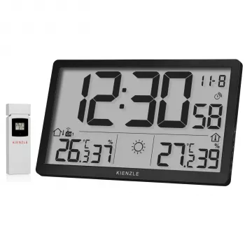 KIENZLE Jumbo NEO Estação meteorológica com relógio de parede LCD preto