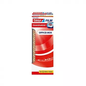 Tesa 57402 Office Box Fita de embalagem transparente, 33 m x 12 mm, 12 rolos