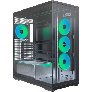 MONTECH TG3 Caixa de PC, vidro temperado x2, preto