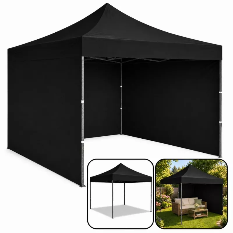 Pavilhão de jardim LEAN Express tenda de restauração preta 3x3M