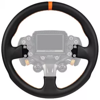 Simagic ZS-330RR aro de volante em pele, 330mm, costuras vermelhas, sem cubo