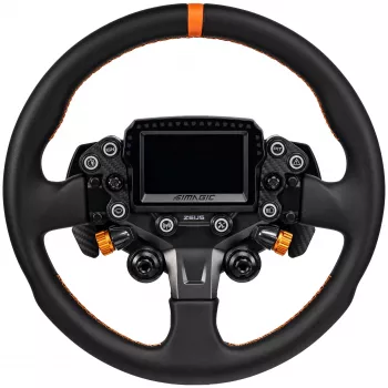 Simagic ZS-330RR aro de volante em pele, 330mm, costuras vermelhas, sem cubo