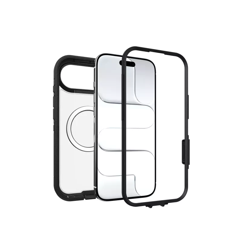 OtterBox Defender Series Pro XT capa traseira para Apple iPhone 15 Pro Max - Dark Side (transparente/preto)