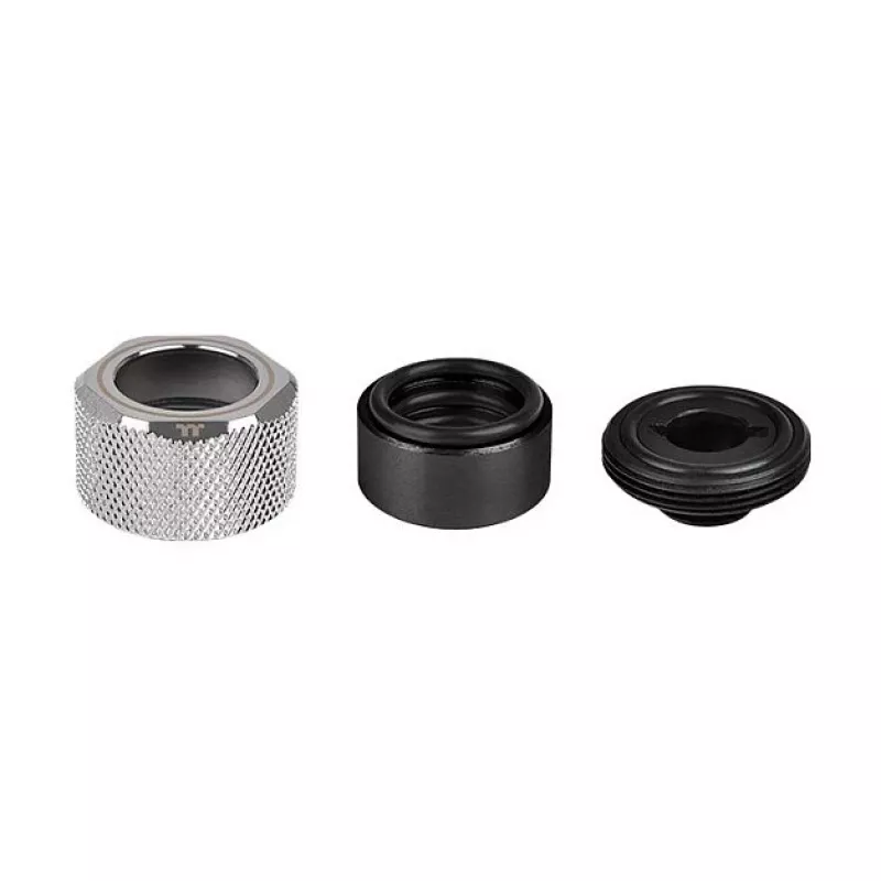 Conector de compressão Thermaltake Pacific C-PRO G1/4 para tubo PETG 16mm de diâmetro exterior cromado