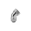 Conector de compressão Thermaltake Pacific G1/4 para tubo PETG 45 graus - latão cromado, 16mm OD