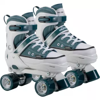 Patins HUDORA Tamanho 28-31, 2-em-1 Inline & Quad, Azul/Branco Estilo Sneaker