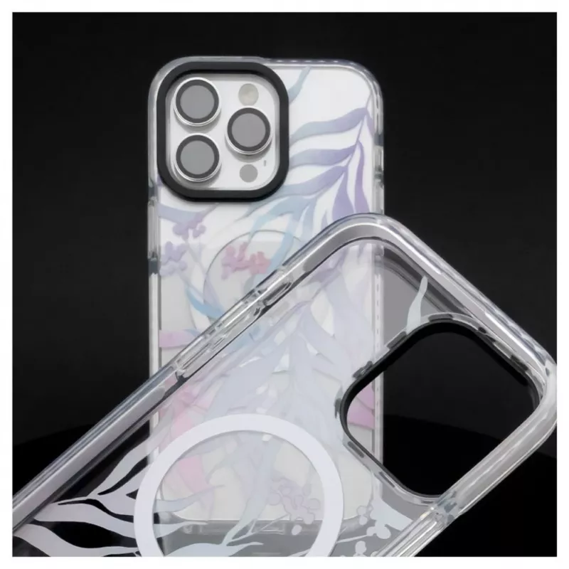 Capa Evelatus para Apple iPhone 15 Pro PC+TPU com MagSafe - Estampa floral personalizada