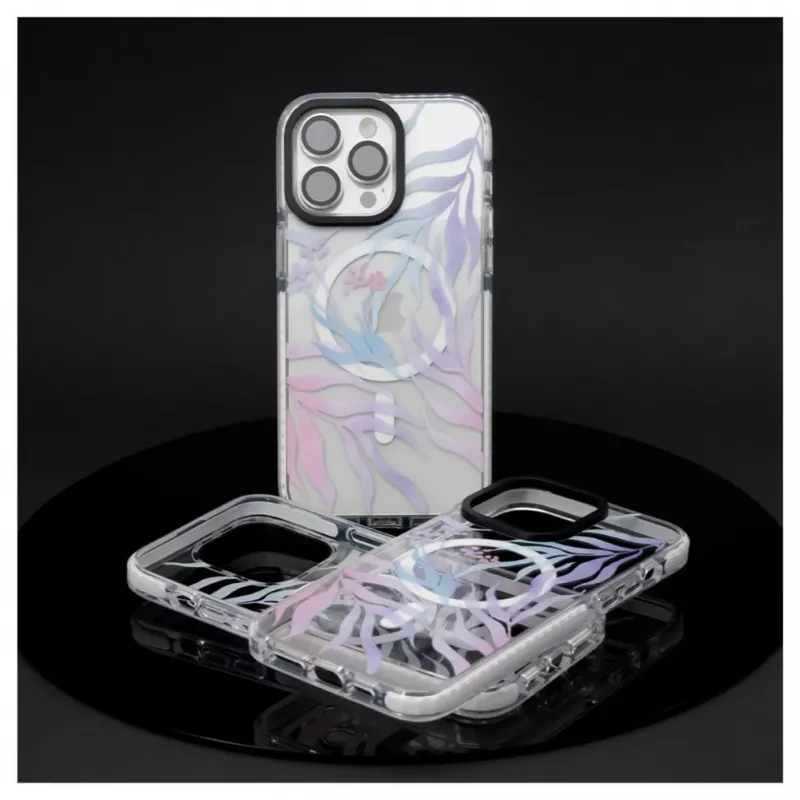 Capa Evelatus para Apple iPhone 15 Pro PC+TPU com MagSafe - Estampa floral personalizada