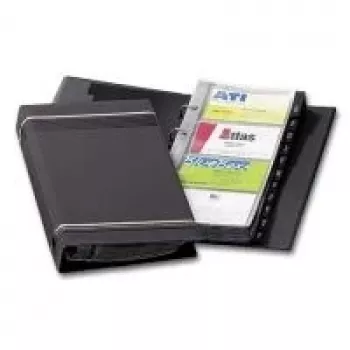 DURABLE VISIFIX 200 Ficheiro de anilhas para cartões de visita, 200 cartões, separadores A-Z, preto 238558