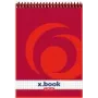 herlitz x.book caderno de espiral A5 quadriculado vermelho - 50 folhas 110536