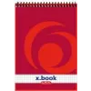 herlitz x.book caderno de espiral A5 quadriculado vermelho - 50 folhas 110536