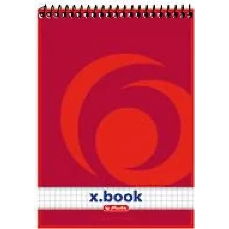 herlitz x.book caderno de espiral A5 quadriculado vermelho - 50 folhas 110536