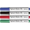 MAUL conjunto de marcadores para flipchart, ponta cunha 3,0-6,5 mm, 4 cores diferentes