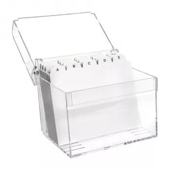 MAUL caixa de fichas em acrílico A6, cristal transparente incl. 100 fichas e separadores A-Z (19528-05)