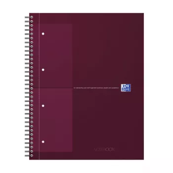 Oxford International Collegeblock caderno, DIN A4+, quadriculado, capa dura, encadernação em espiral, 80 folhas, preto 400191241