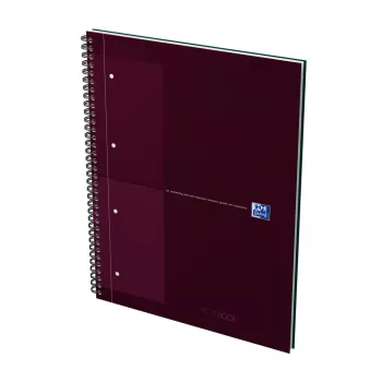 Oxford International Collegeblock caderno, DIN A4+, quadriculado, capa dura, encadernação em espiral, 80 folhas, preto 400191241
