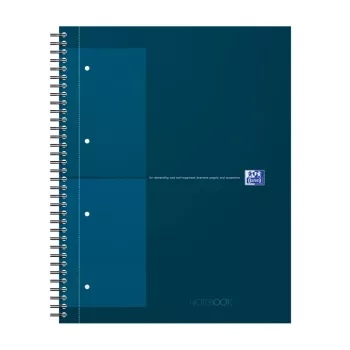 Oxford International Collegeblock caderno, DIN A4+, quadriculado, capa dura, encadernação em espiral, 80 folhas, 1 unid. 400191243
