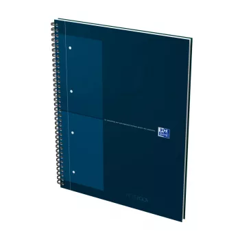 Oxford International Collegeblock caderno, DIN A4+, quadriculado, capa dura, encadernação em espiral, 80 folhas, 1 unid. 400191243