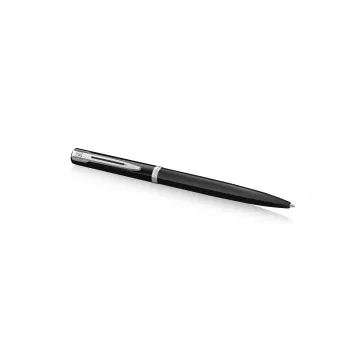 Caneta de esferográfica Waterman Impression – laca preta, anel decorativo cromado, azul médio 2225498