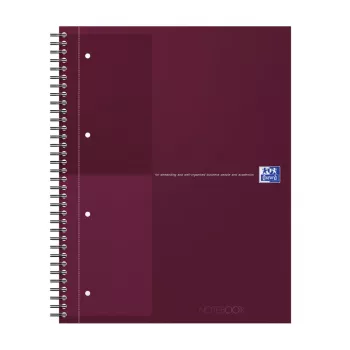 Bloco de notas Oxford International College, A4+, pautado, capa dura, encadernação em espiral, 80 folhas, 1 unid. 400194459
