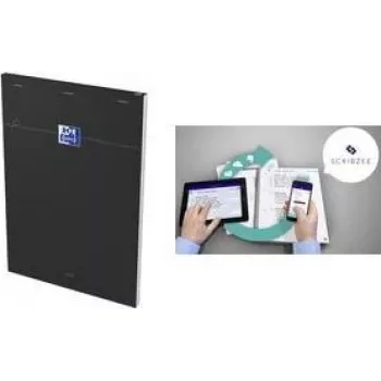 Oxford Smart bloco de notas, A4, quadriculado, 80 folhas, preto 400191246