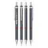 Lápis mecânico rotring Tikky Retro 0,5 mm cinzento, bainha guia fixa cromada, punho em borracha com perfil ondulado 2202567