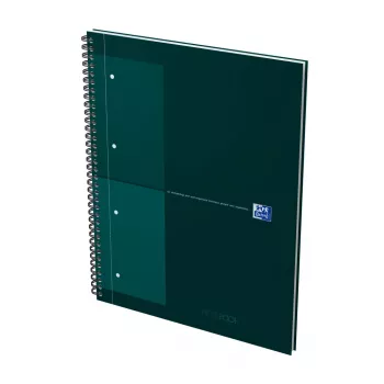 Bloco de notas Oxford International College, A4+, quadriculado, capa dura, encadernação em espiral, 80 folhas 400191242