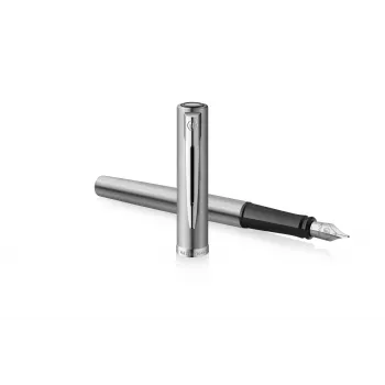 Caneta de tinta permanente Waterman Allure Impression, aço inoxidável com guarnição dourada, aparo médio 2225494