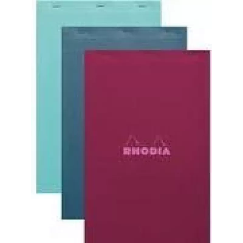 Bloco de notas quadriculado Rhodia No. 19 A4+, várias cores, pack de 5 19100C