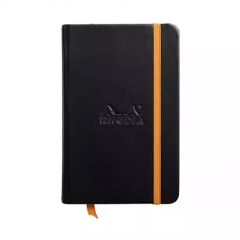 Caderno RHODIA RHODIARAMA 90 x 140 mm pautado preto em pele sintética capa dura 96 folhas 118642C