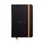 Caderno RHODIA RHODIARAMA 90 x 140 mm pautado preto em pele sintética capa dura 96 folhas 118642C