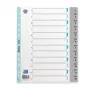 Separador de plástico Oxford A4, 12 divisórias, numerado 1-12, cinzento, PP 0,12 mm, furação Eurolochung 400033989