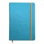 Caderno pautado RHODIA RHODIARAMA A5, capa dura turquesa em pele sintética, 96 folhas 118747C
