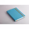 Caderno pautado RHODIA RHODIARAMA A5, capa dura turquesa em pele sintética, 96 folhas 118747C