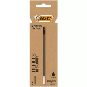 Recarga de caneta de tinta permanente BIC Cristal RE'NEW, preto, fina 0,32 mm, 1 unid. 503839