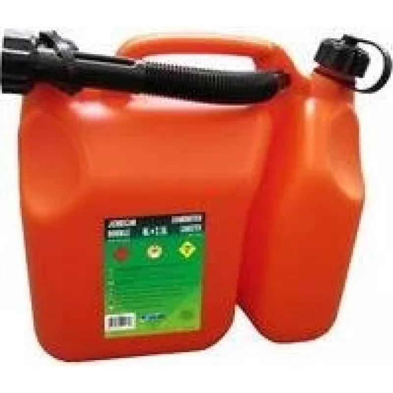 Bidão combinado de combustível e óleo EDA 6 L + 2,5 L câmara dupla vermelho/preto 010169 O SX6